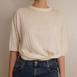 White Knit Sweater Top